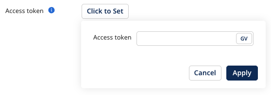 the global variables button is a clickable option in the field text box