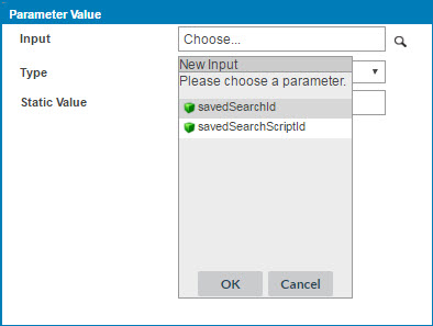 Parameter Value dialog.