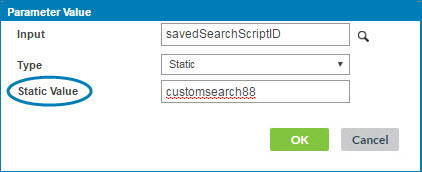 Parameter Value window.