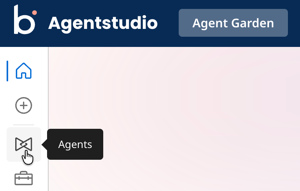 Agent Garden navigation tool with Agent Designer icon selected