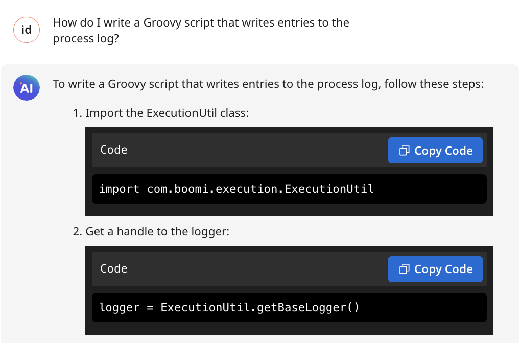 Groovy script response example