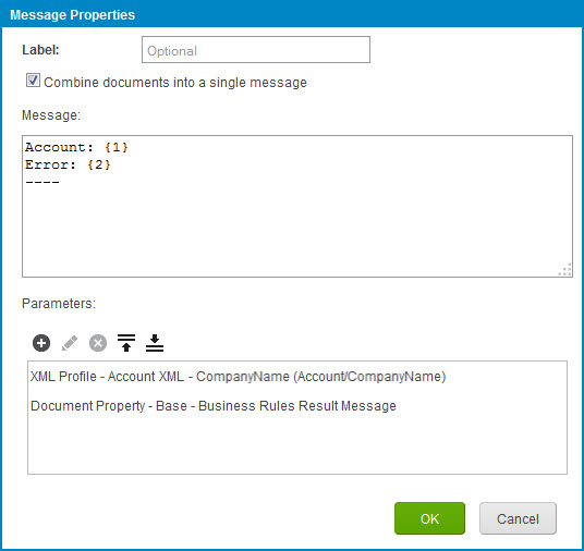 Message Properties dialog