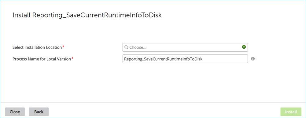 Installing a published process from the process library