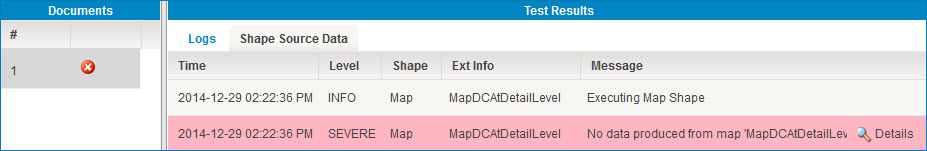 Test Results window.