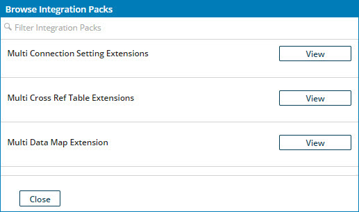 Browse Integration Packs dialog.