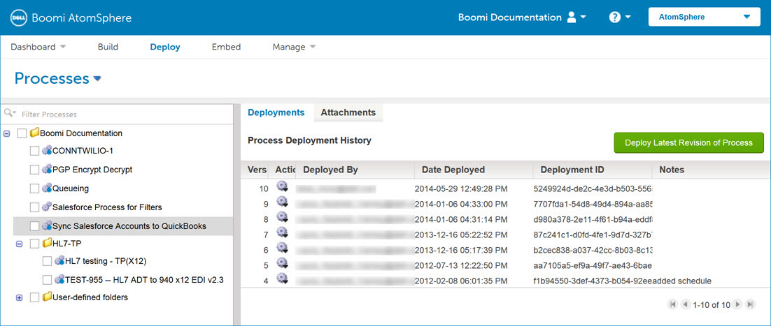 Deploy page for non-environment accounts.