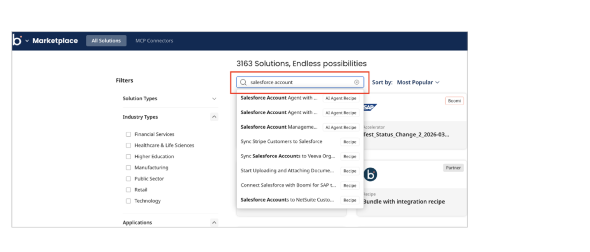 Marketplace enhanced search