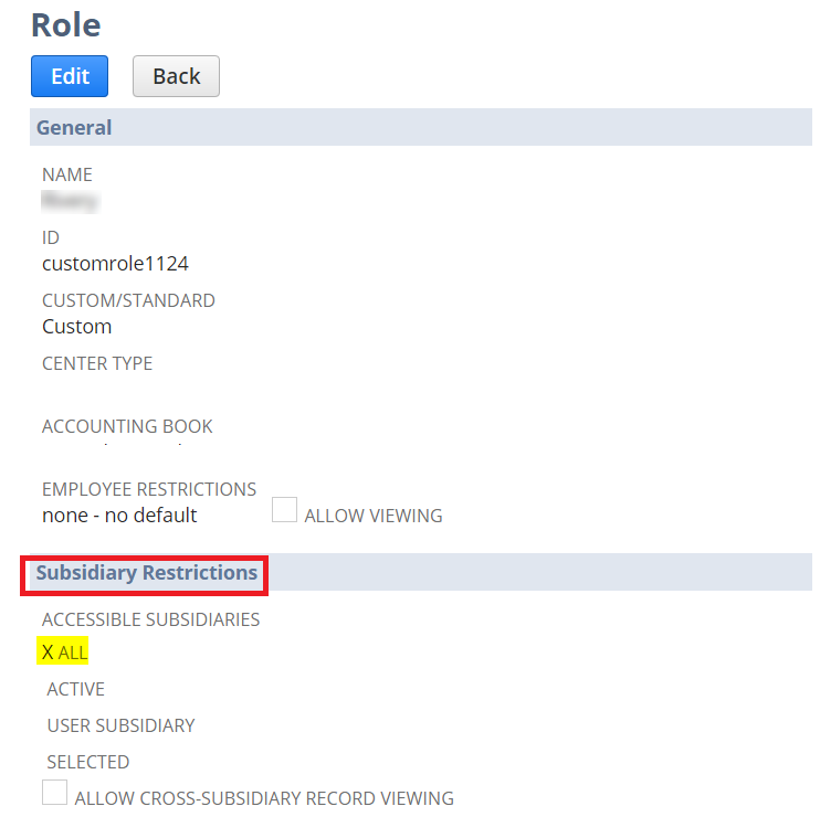 Each Custom search report has a role and other permissions
