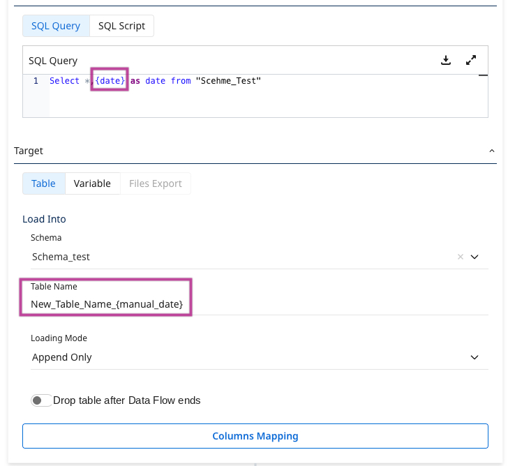 Working with variables