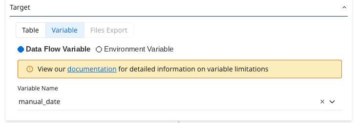 Working with variables