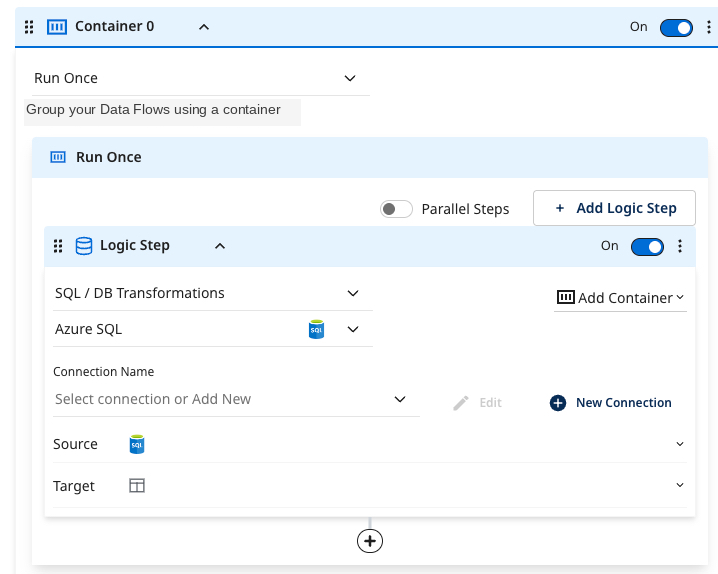 Using logic container