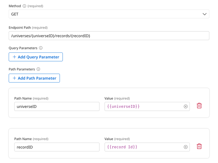 Path Name and a Value of an input parameter wrapped in double curly braces