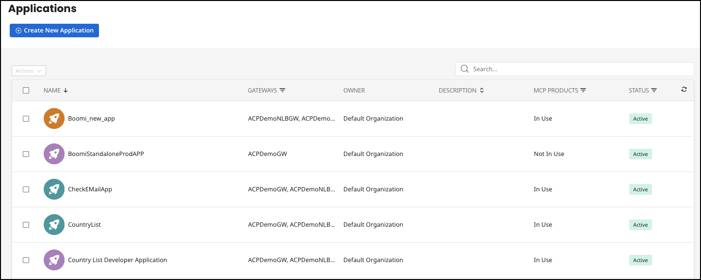 Administration Portal - Applications