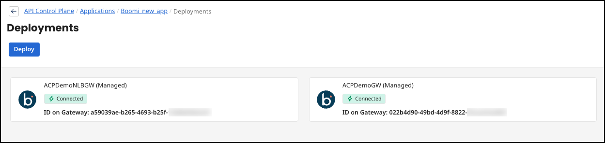 Administration Portal - Applications - Deployments