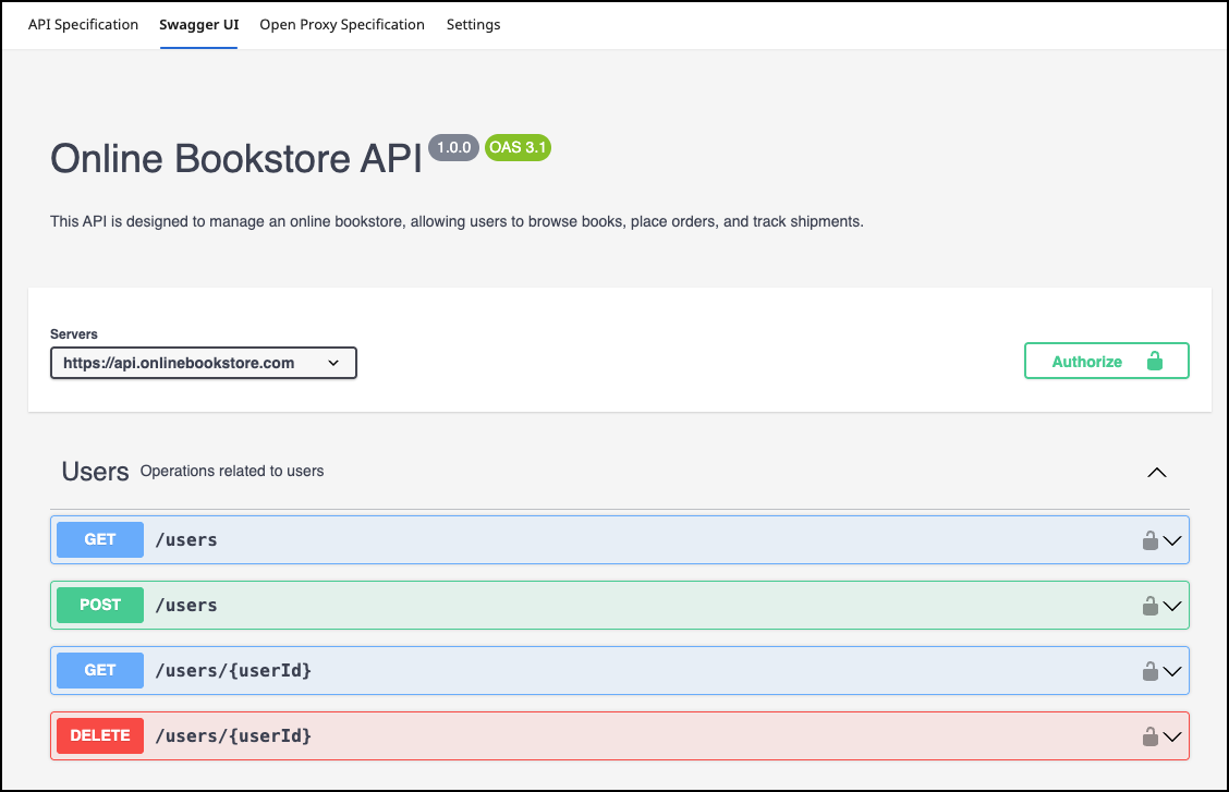Proxy Result-Swagger UI