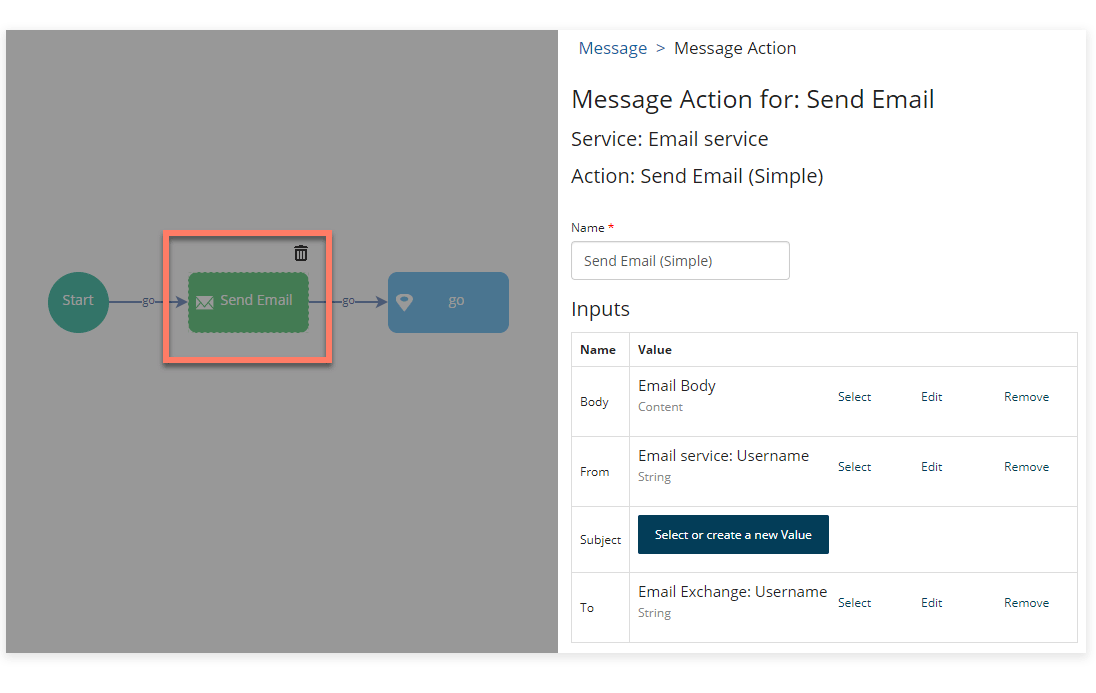 Message actions
