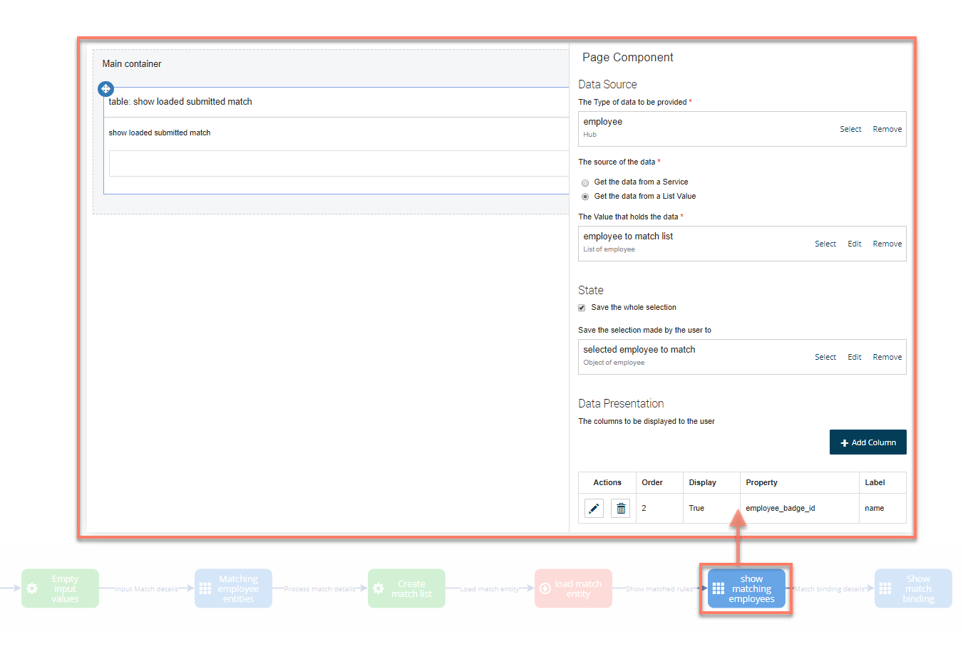 Show matching employees