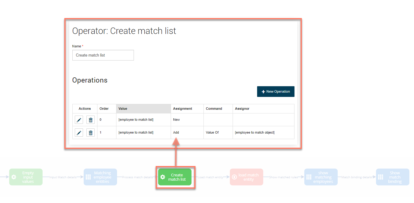 Create Match rules list
