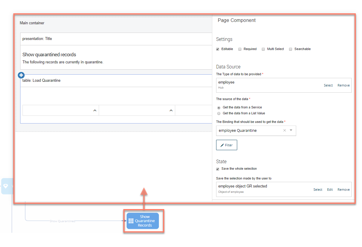 load quarantined records into a table