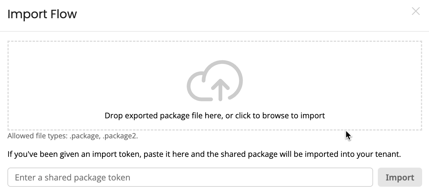 Import page
