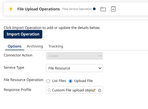 File Upload Operation