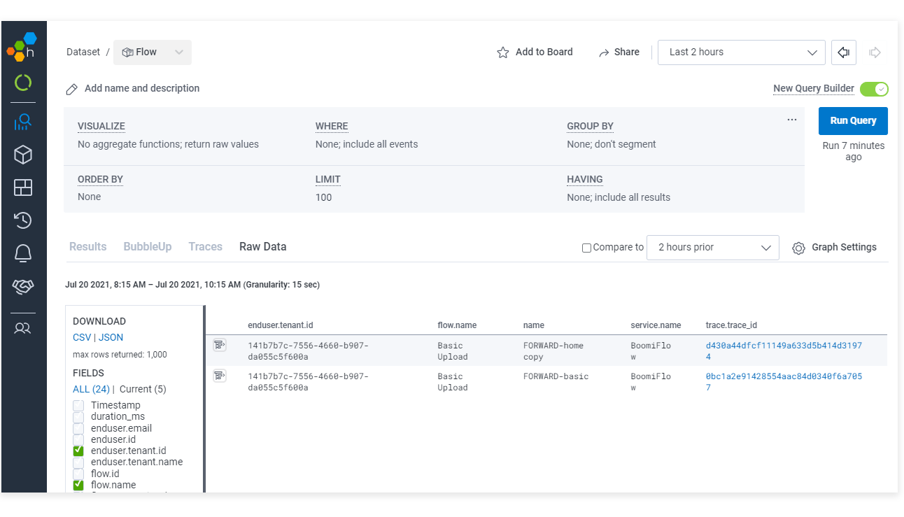 Querying the dataset in