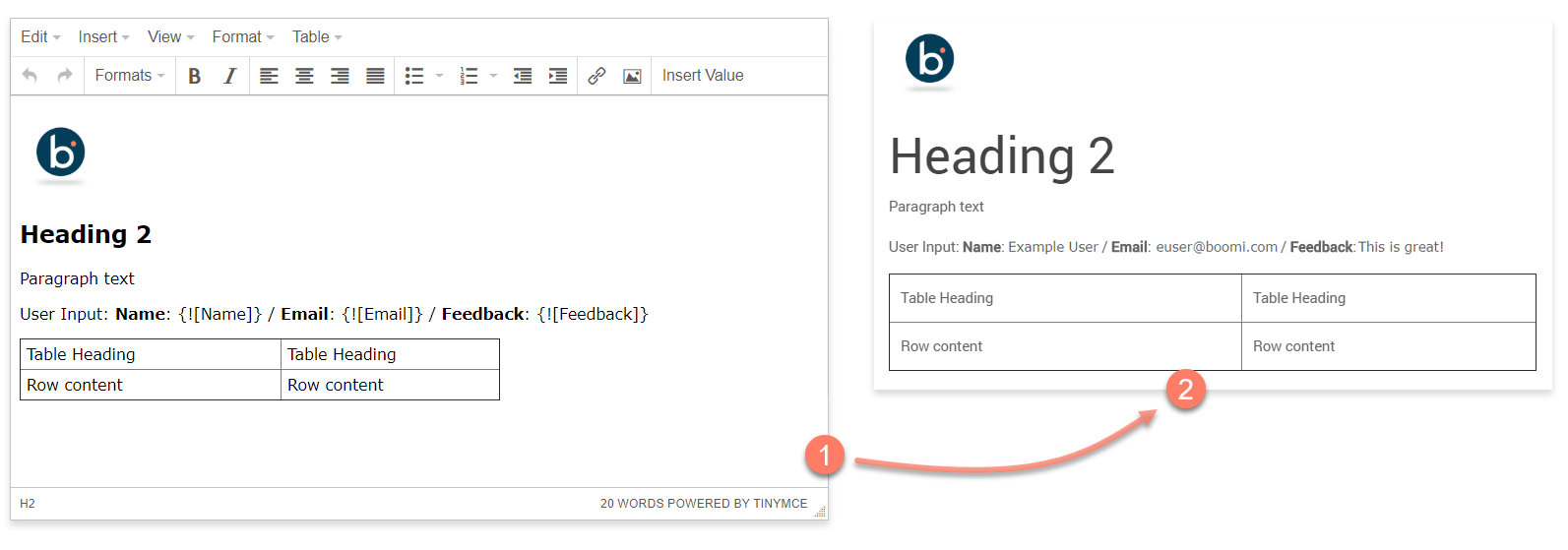 A presentation step converted into HTML in the default HTML5 player