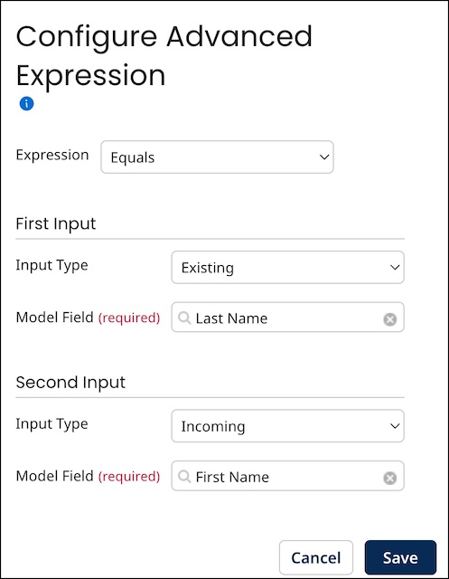 Configure Advanced Expression dialog