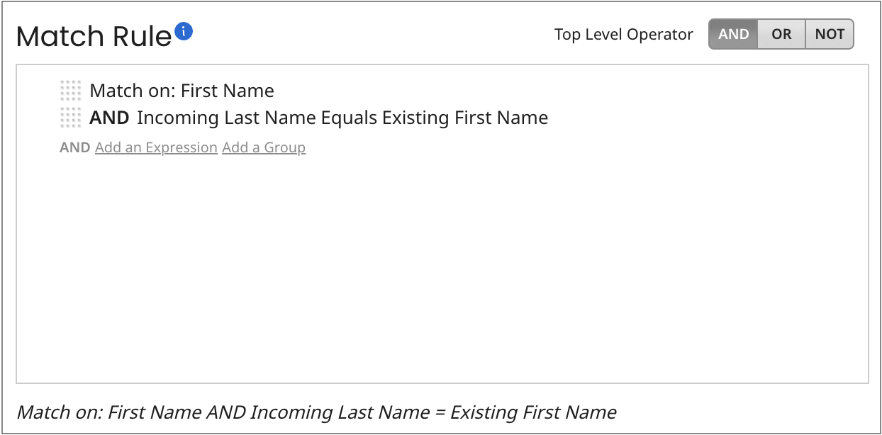 Defined expression listed