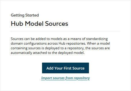 Getting Started: Hub Model Sources box