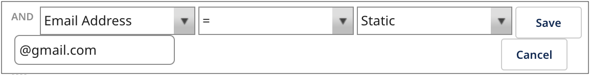 Field in which to type a static value