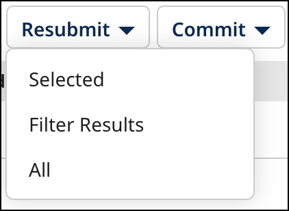 Resubmit menu actions