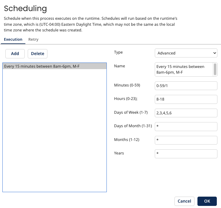Advanced Scheduling