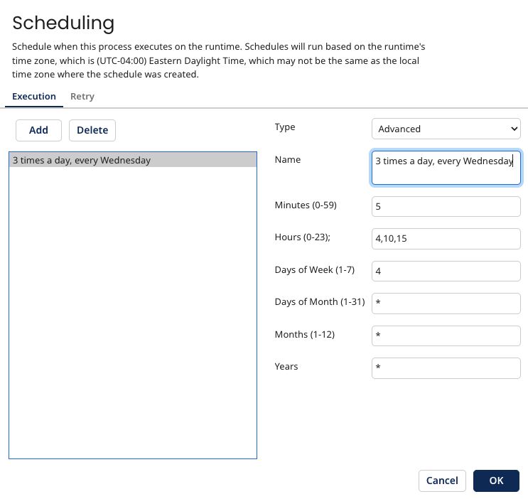 Scheduling example