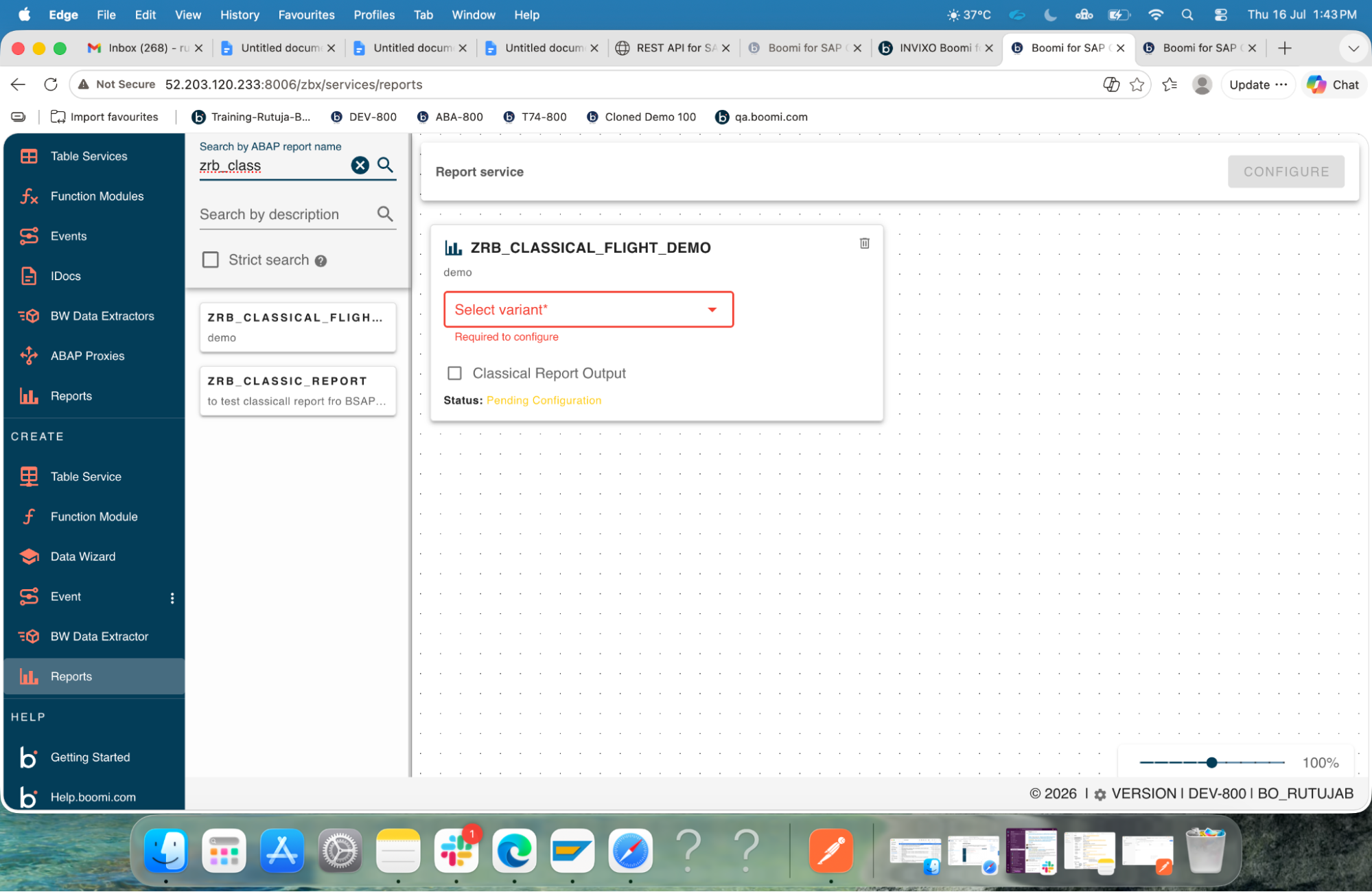 Report card with an unselected, required variant dropdown