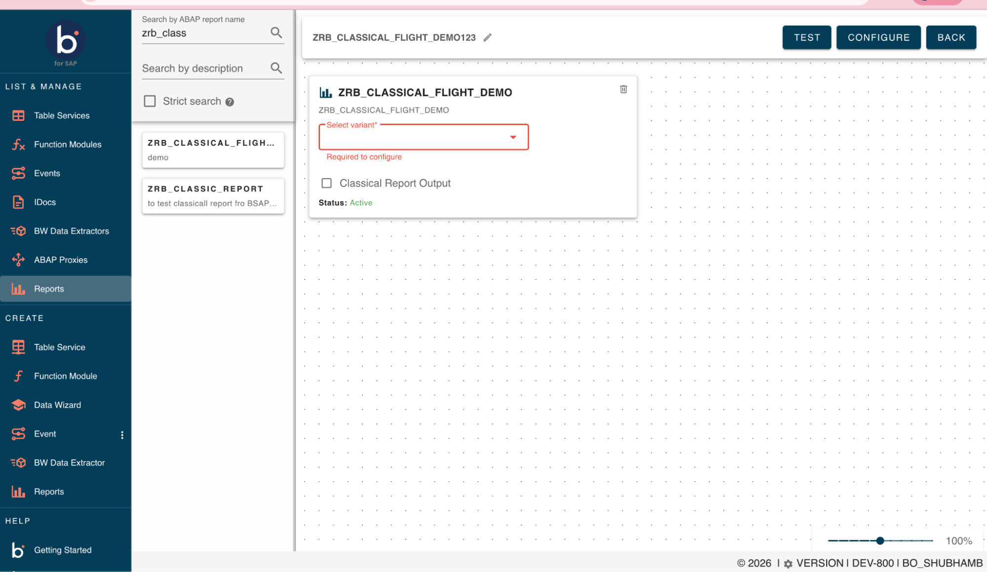 Report card with an unselected, required variant dropdown