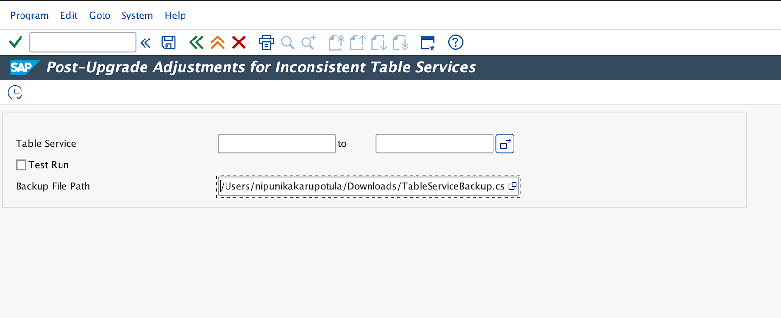 Utility Program backup