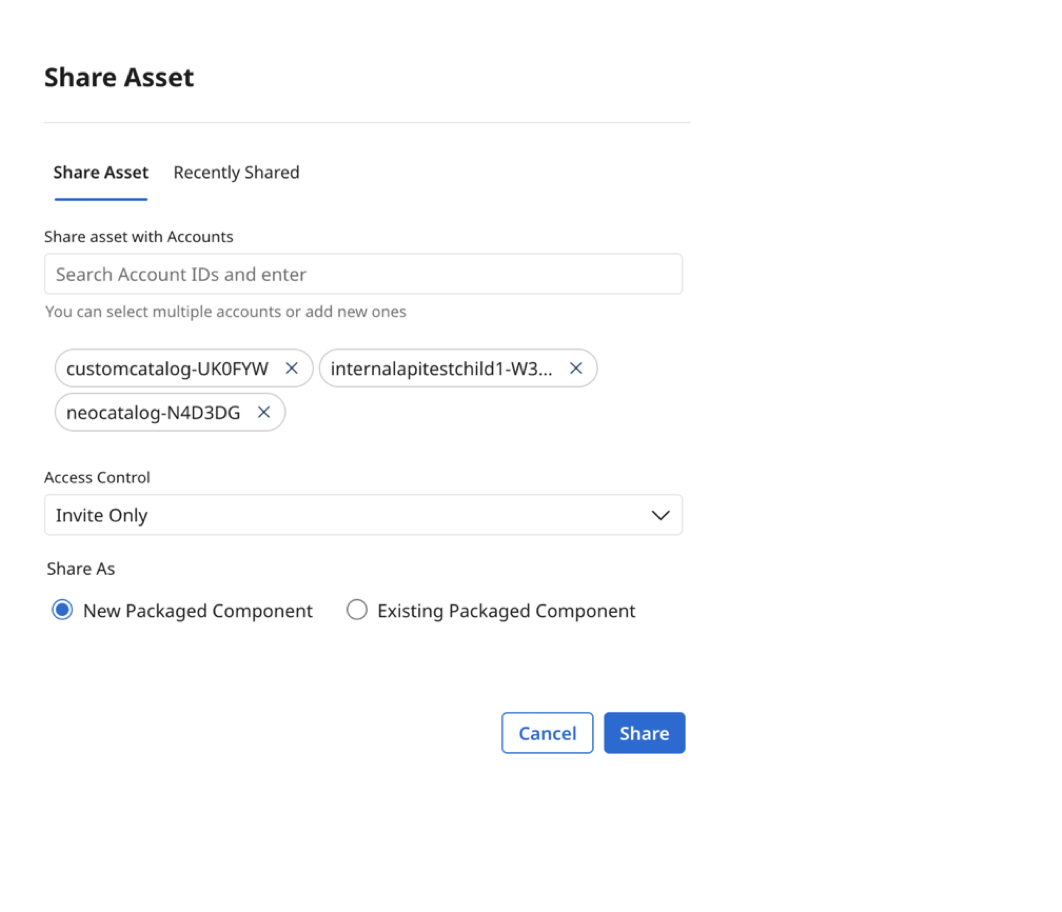 Integration share asset