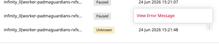 Per-instance actions menu