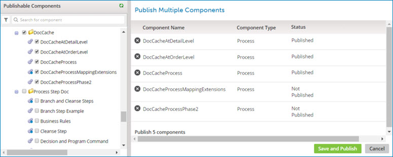 Dialog showing multiple components