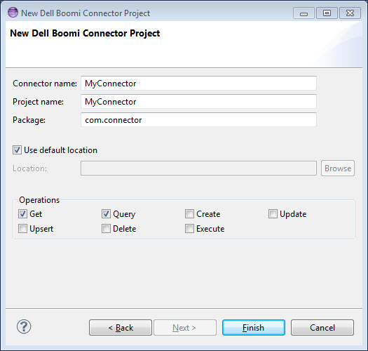 New Boomi Connector Project dialog.