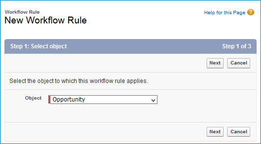 New Workflow Rule panel.