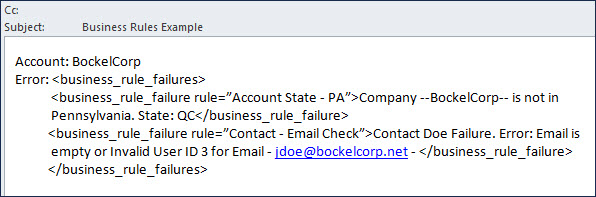 Sample generated email