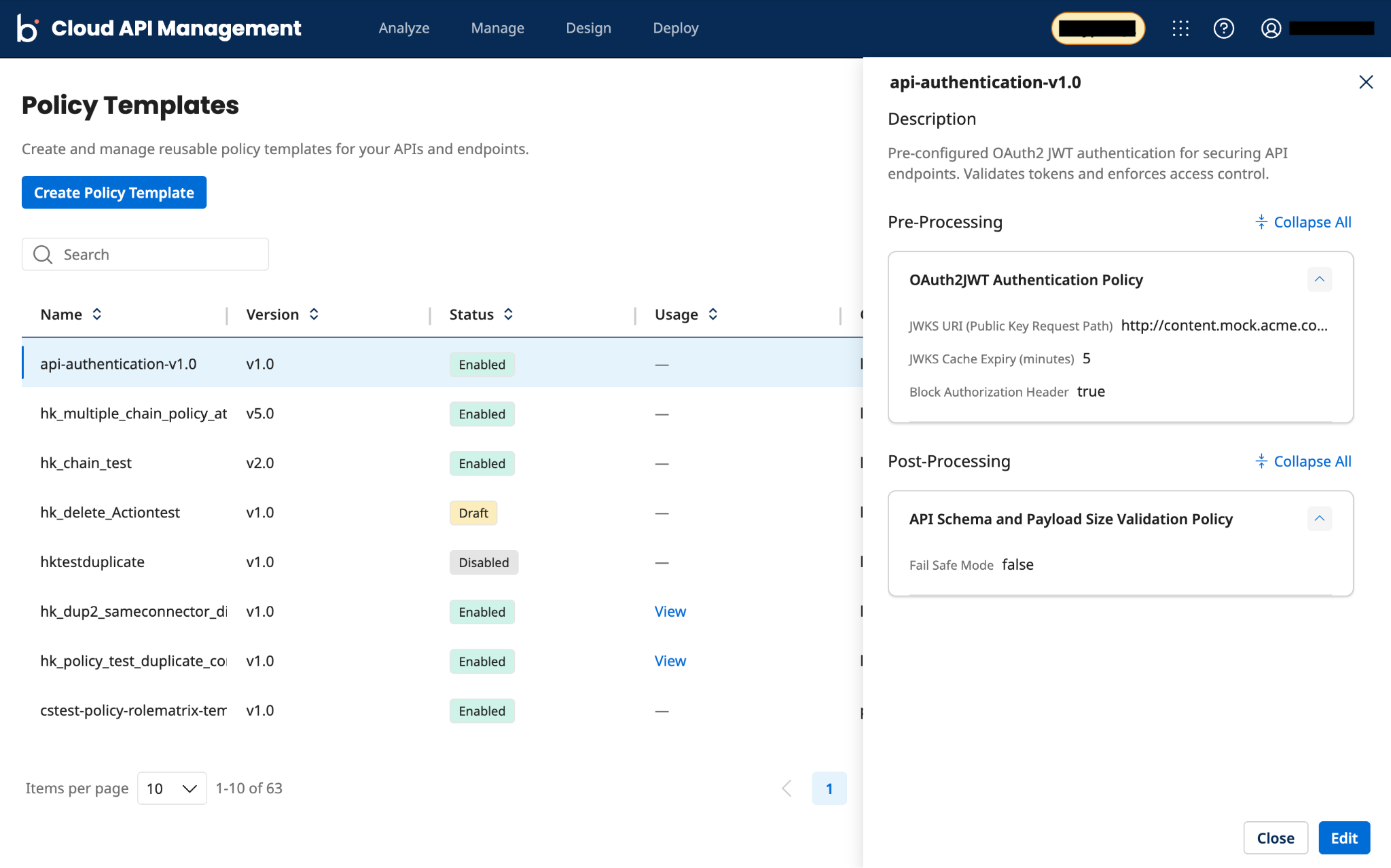 View Policy Template